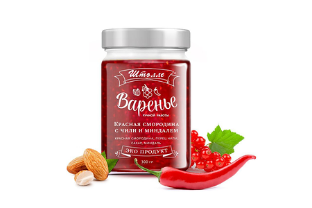 Варенье из красной смородины с чили и миндалем