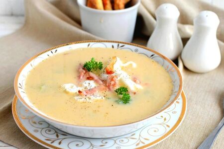 Суп сырный с крабовым мясом