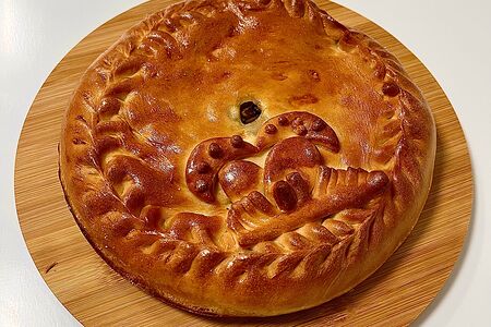 Пирог дрожжевой с капустой и грибами