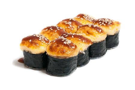 Запеченный ролл Окунь Креветка