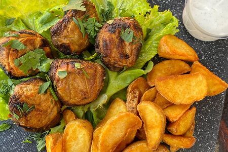 Шампиньоны на мангале