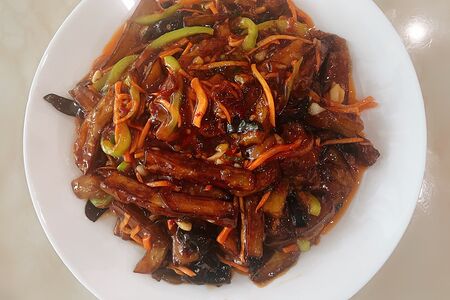 Жареные баклажаны с рыбным вкусом