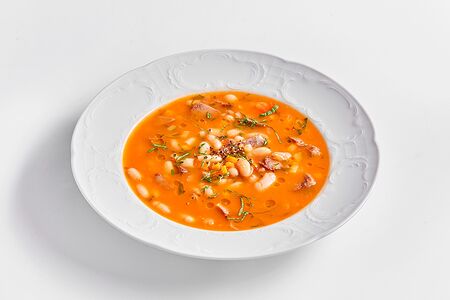 Суп из фасоли борлотти