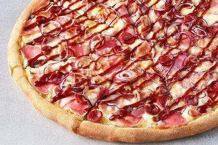 Пицца Мясная Барбекю на тонком