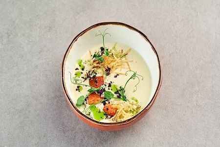 Сырный крем суп с лососем