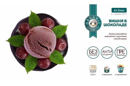 Десерт шоколадный с вишней