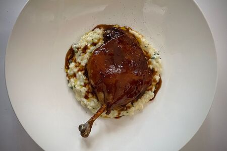 Ризотто с утиной ножкой конфи