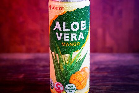 Lotte Aloe Vera манго, напиток с кусочками алоэ