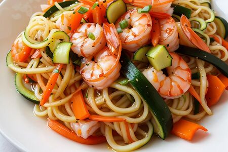 Удон с креветками