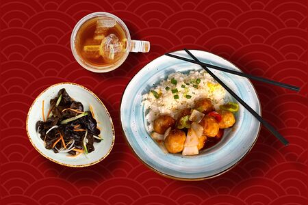 Фрикадельки Гун Бао с рисом