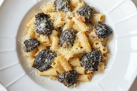 Ригатони со сморчками