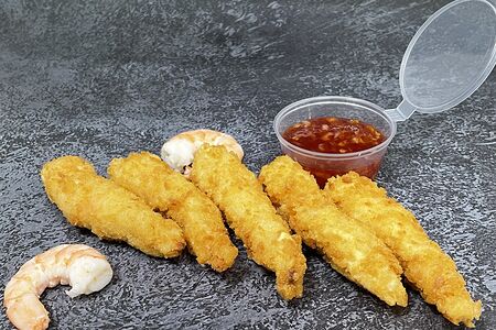 Креветки темпура с соусом сладкий чили