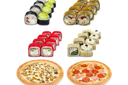 Комбо 2 пиццы и 4 ролла