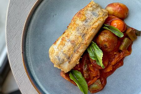 Судак на гриле по-Сицилийски с овощами