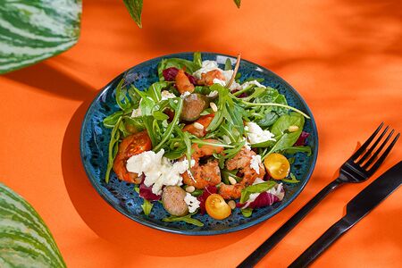 Страчателла с креветкой и рукколой