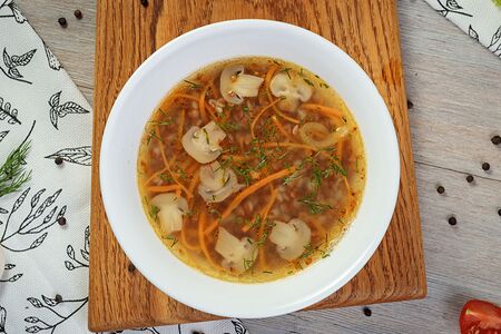 Суп гречневый с грибами