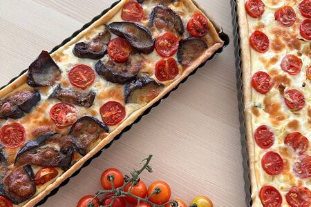 Киш Баклажаны пармиджано на пшеничной мук