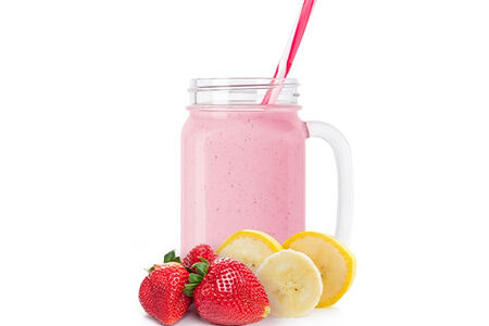 Милкшейк клубнично-банановый