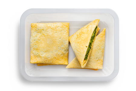 Блины с сыром и шпинатом