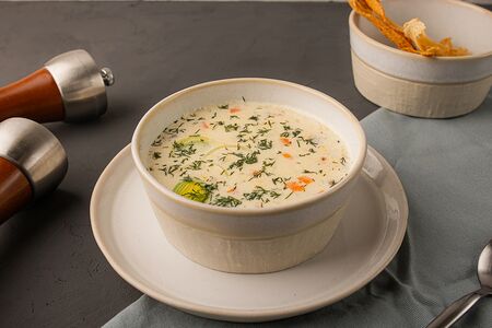 Сливочный суп с лососем