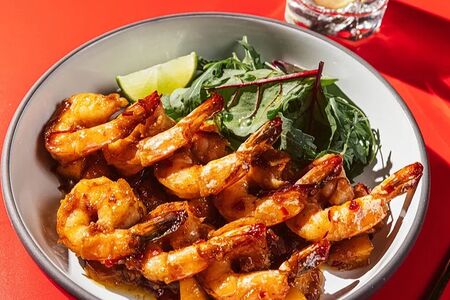 Креветки с индонезийским соусом манго