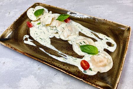 Равиоли с муссом из семги