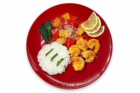 Креветки с ананасами