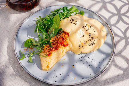 Омлет с креветками