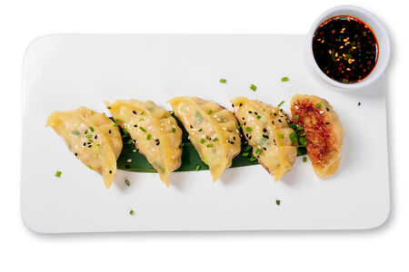 Гедзе с курицей и креветкой