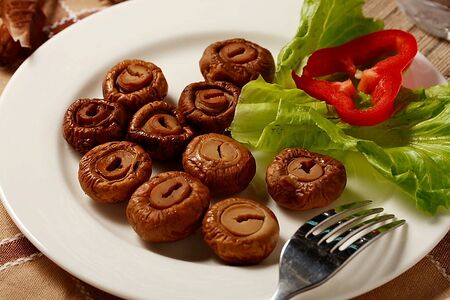 Грибы на мангале