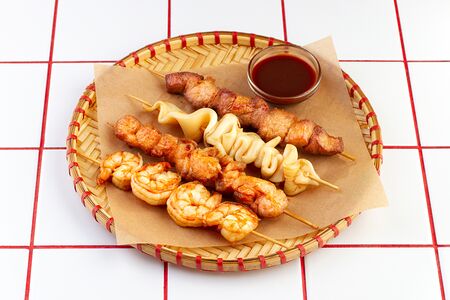 Якитори из креветок