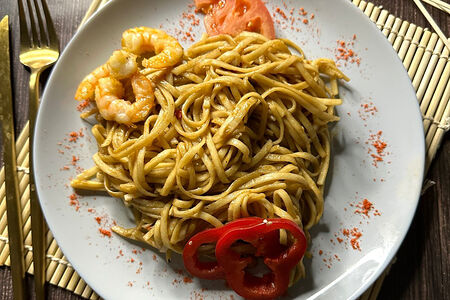 Удон с креветками