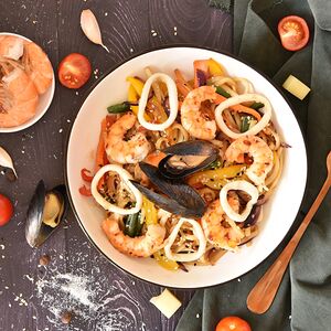 Удон с морепродуктами