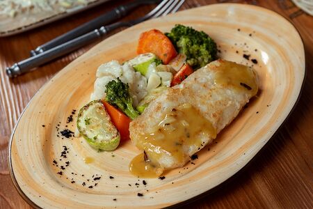 Филе трески с овощами