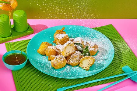 Попкорн из яблок в сиропе манго