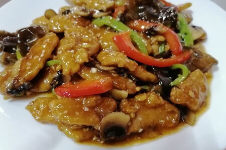 Мясо соевое с грибами
