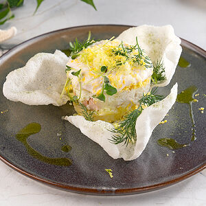 Мимоза с диким лососем