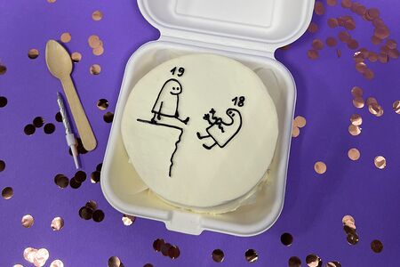 Бенто-торт №18 Ваниль-клубника