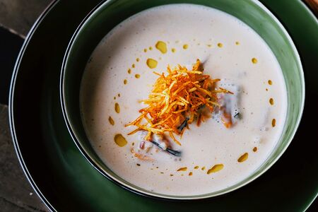 Чаудер с копчёными мидиями