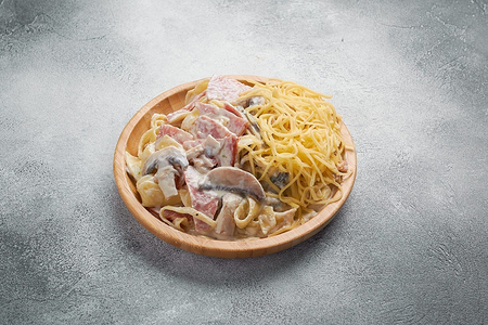 Паста Феттуччине с ветчиной и грибами