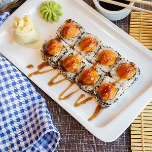 Острый ролл с крабом