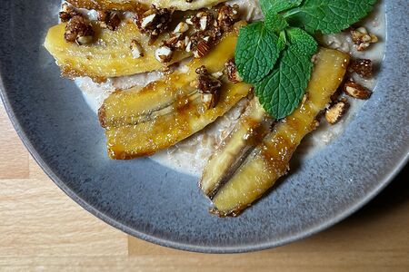 Банановая каша на миндальном молоке