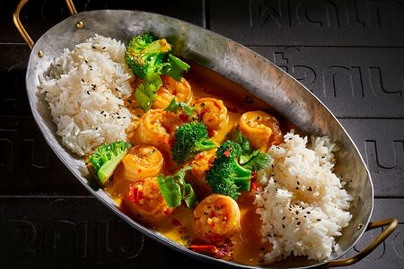 Желтое карри с креветкой