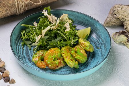 Креветки в васаби-имбирном соусе