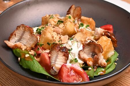 Хрустящие баклажаны с угрем