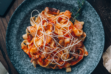 Феттуччине с морепродуктами