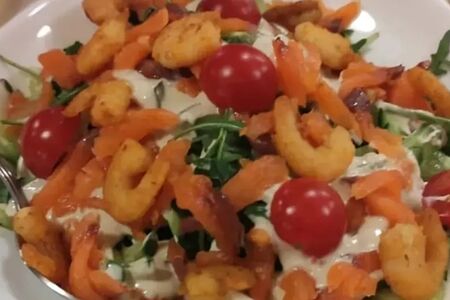 Микс-салат с креветками