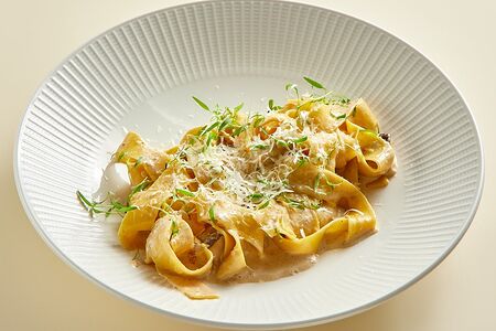 Паппарделле с белыми грибами