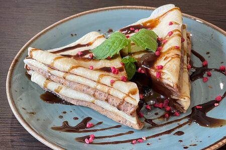 Блинчики с бананом и шоколадом