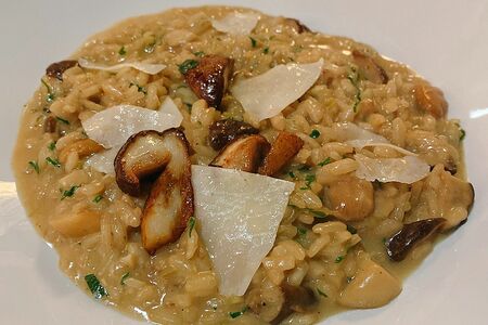 Трюфельное ризотто с белыми грибами